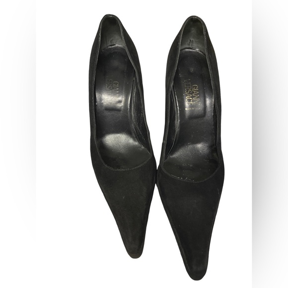 Versace Vintage Black suede heels - size 7 - Picture 4 of 6
